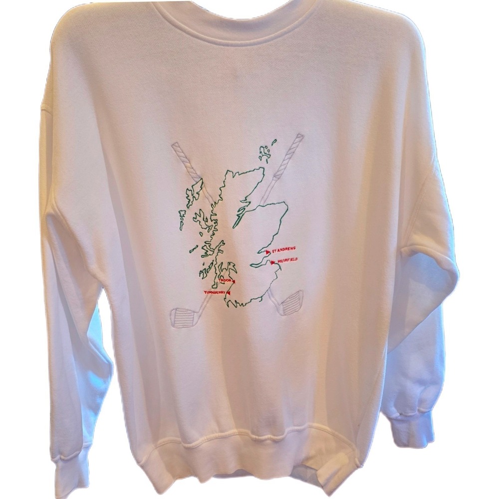 VTG 90s Pringle Sports Golf Sweatshirt Medium M Fits XL Embroidered St Andrews